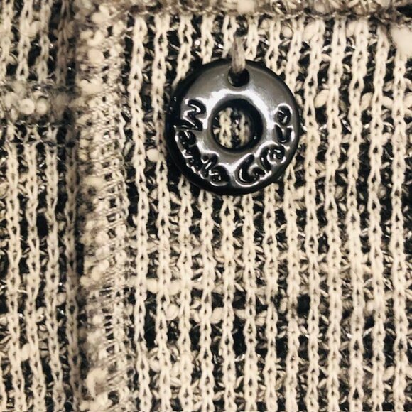 MANILA GRACE Two Tone Gray Silver Marled Texture Short Sleeve Tunic ITALY NEW - Picture 6 of 8